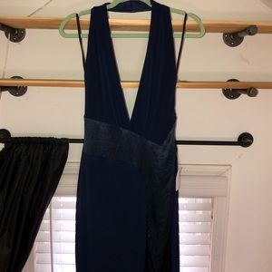 Navy Blue Low Cut Dress